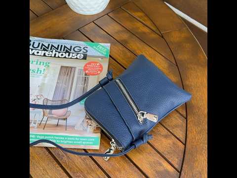 Genuine leather small crossbody bag