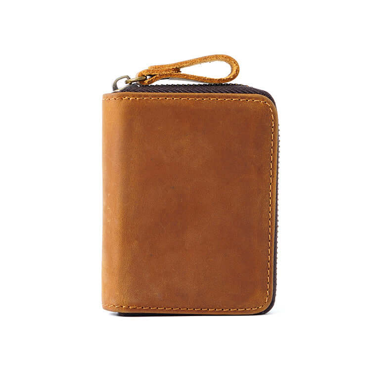 RFID Crazy Horse leather card wallet front view