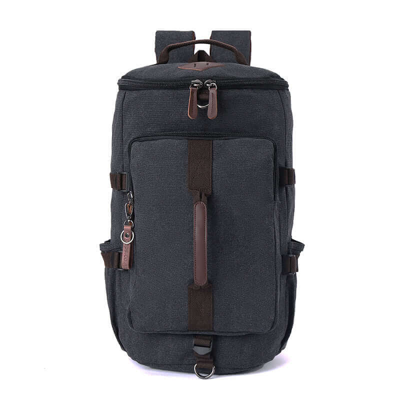 Rugged canvas backpack ideal for hiking and outdoor adventures.