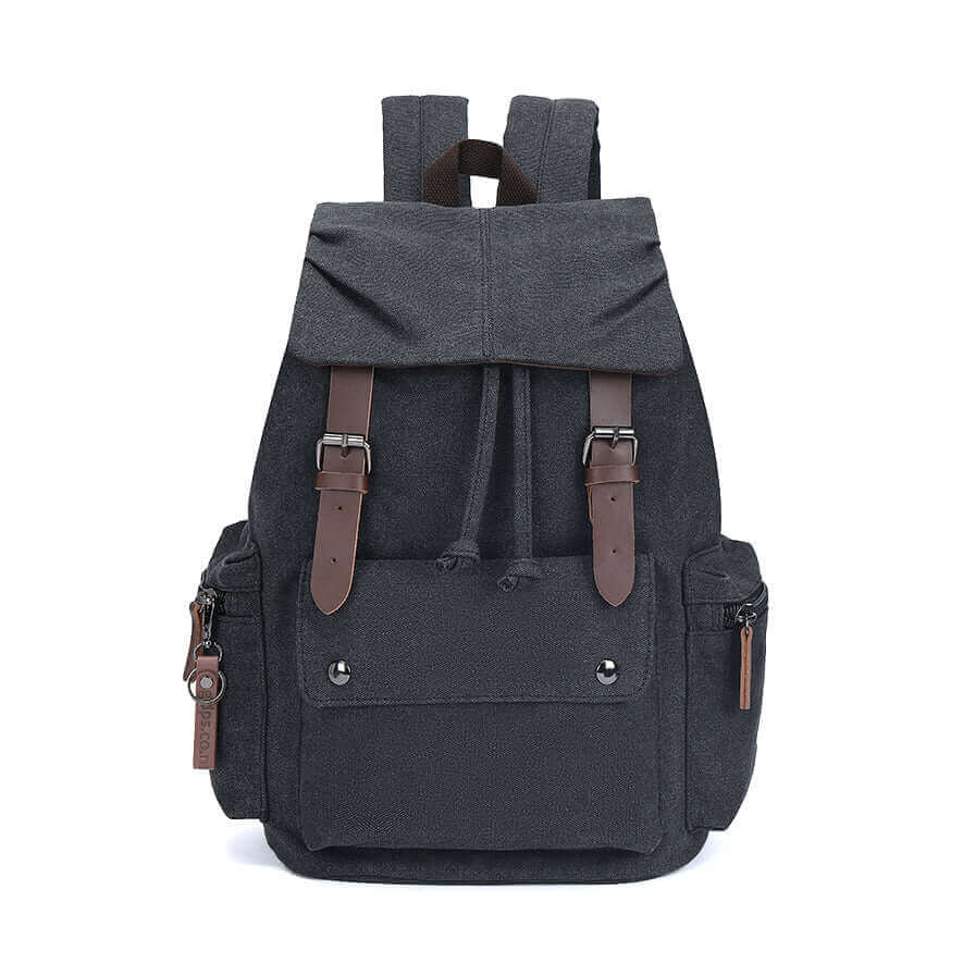 Stylish canvas backpack for both men and women, ideal for casual outings.