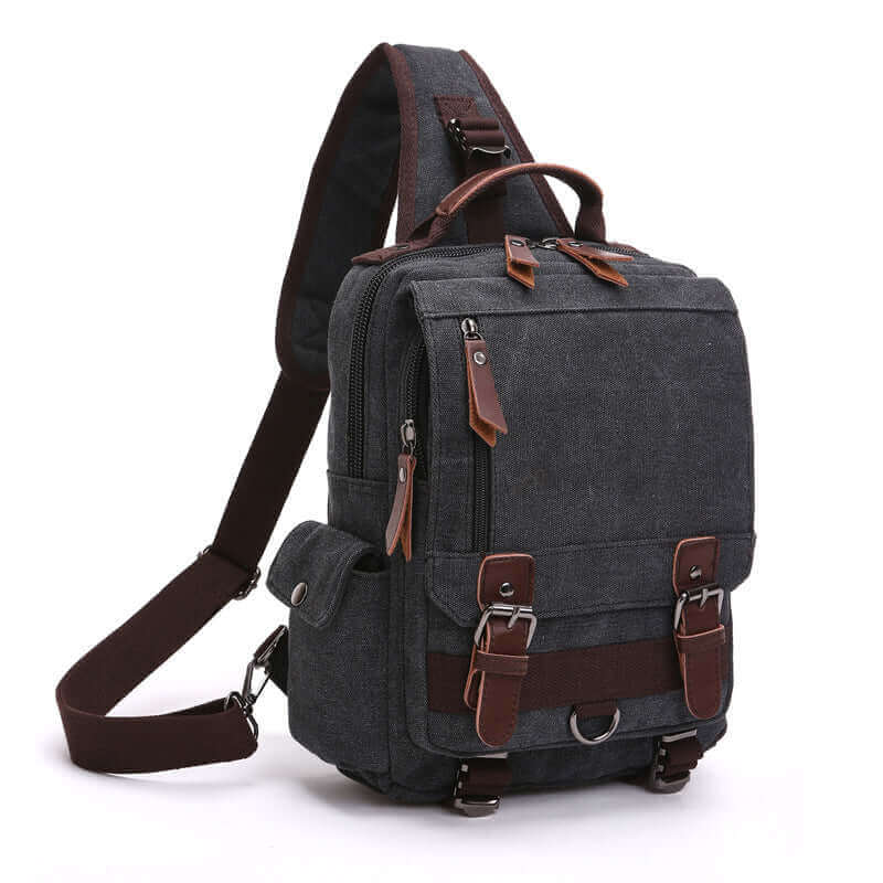 Stylish and functional canvas crossbody chest bag for men.