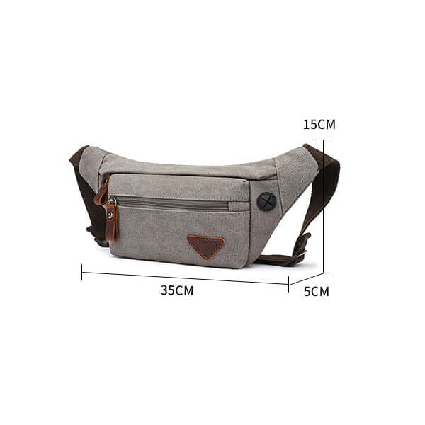 Stylish unisex bum bag made of canvas and leather