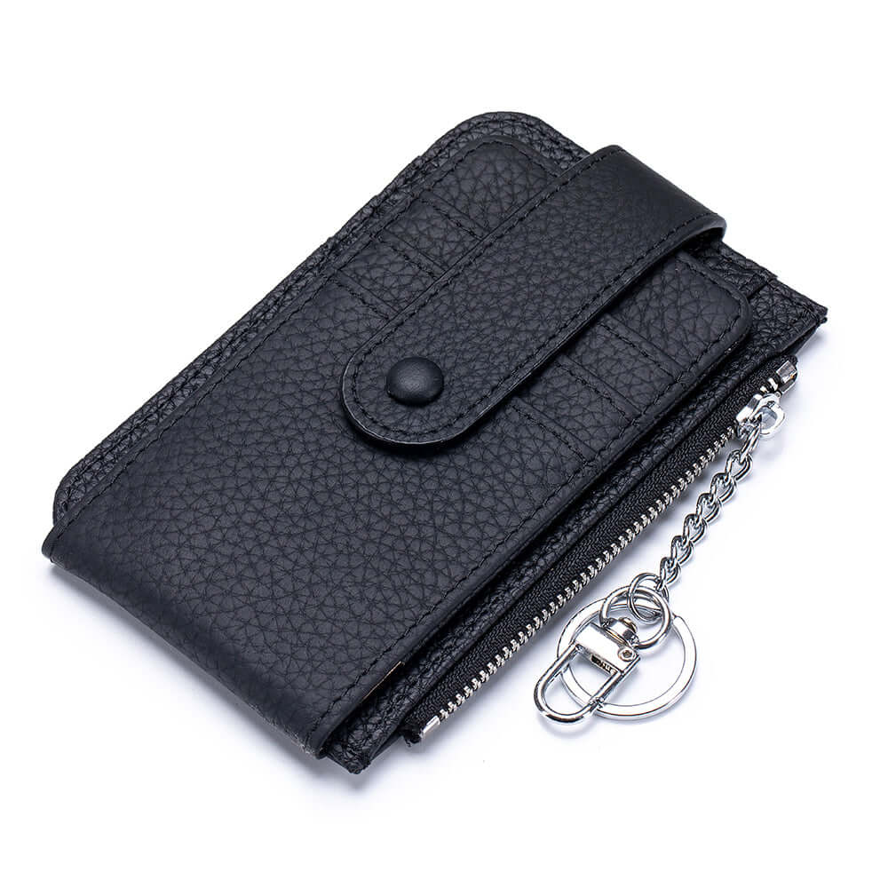 Travel-friendly mini leather wallet