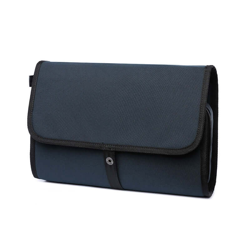 Hanging toiletry bag with hook for bathroom or travel
