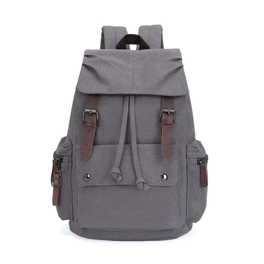 Unisex canvas backpack suitable for carrying a 14-inch laptop.