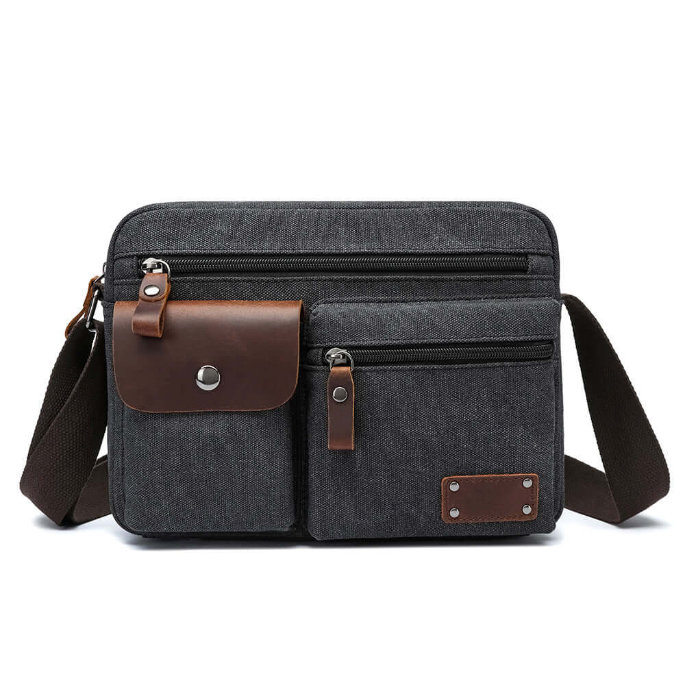 Canvas crossbody bag with adjustable shoulder strap