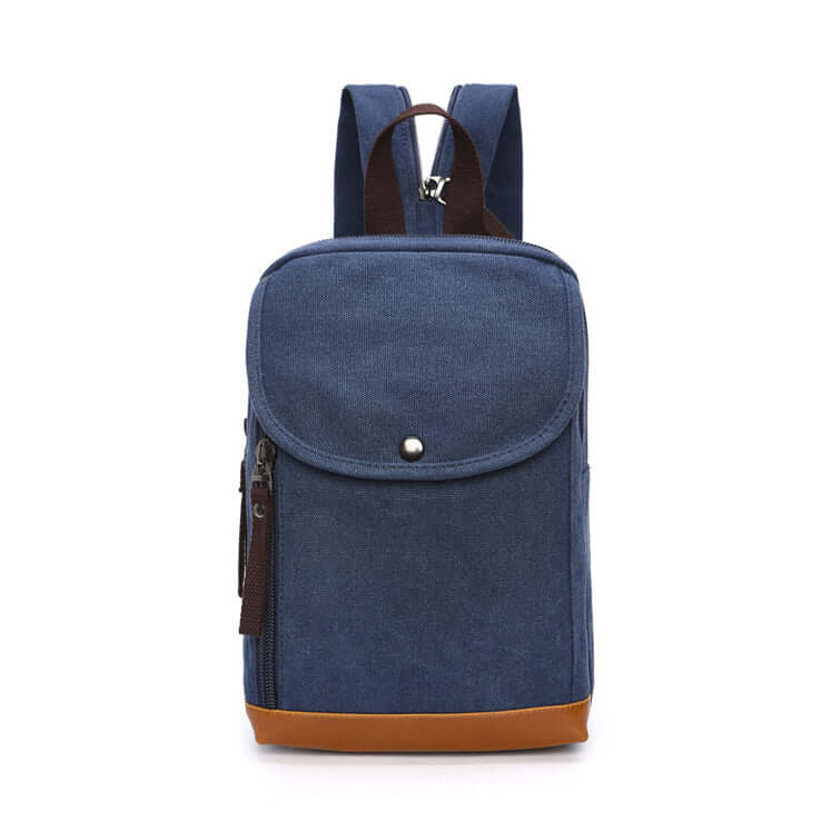 Convertible sling backpack with adjustable canvas straps