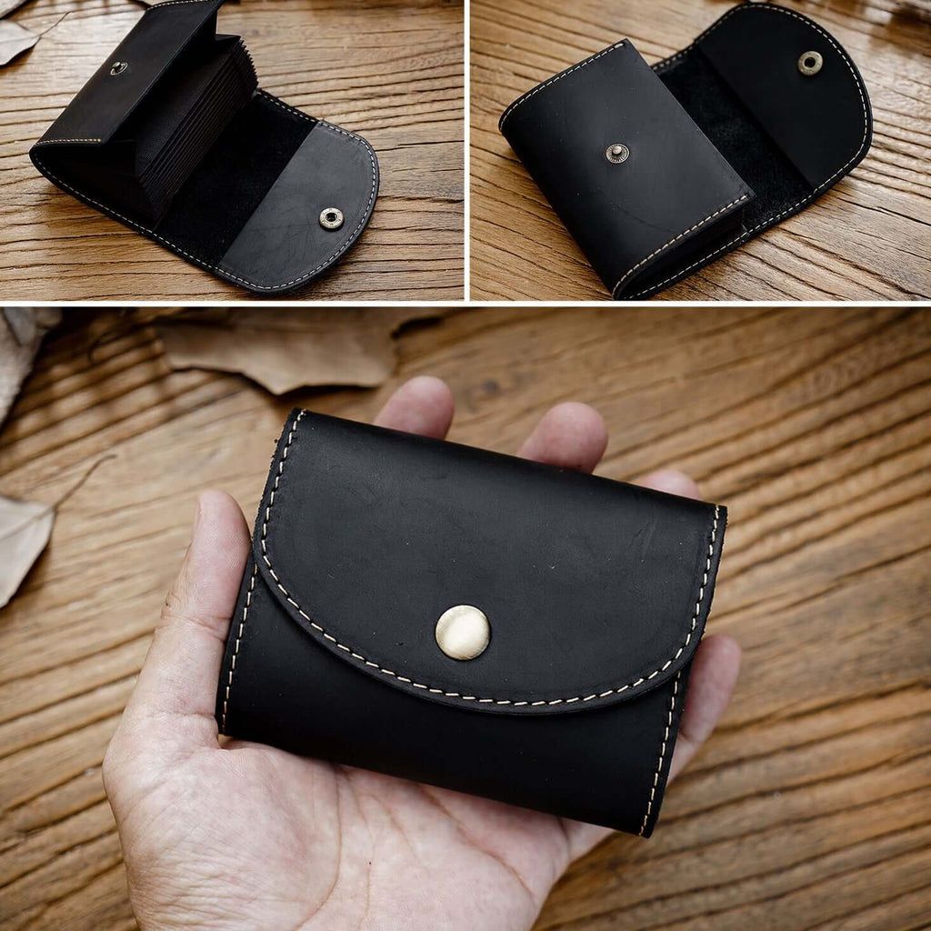 Black colour genuine leather wallet for daily use