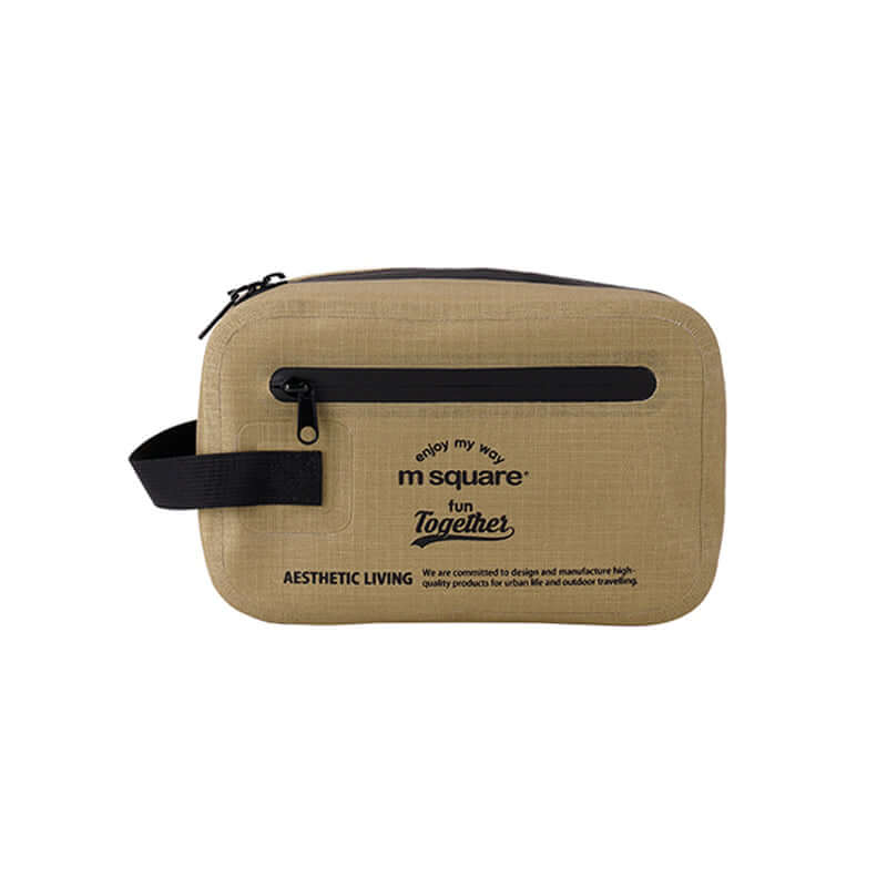 Waterproof toiletry bag in khaki color - durable and lightweight