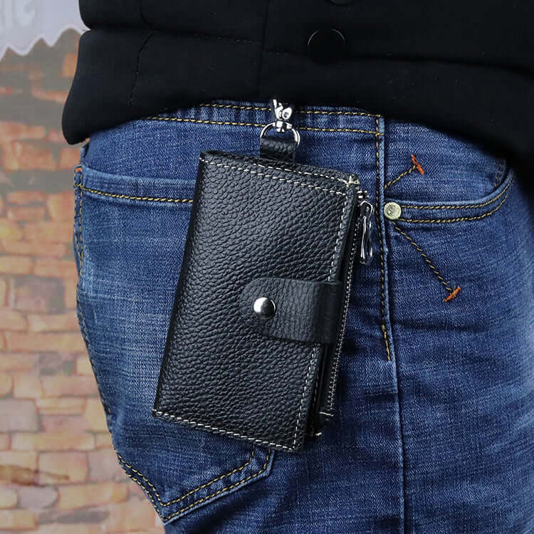 Key wallet clipped onto jeans