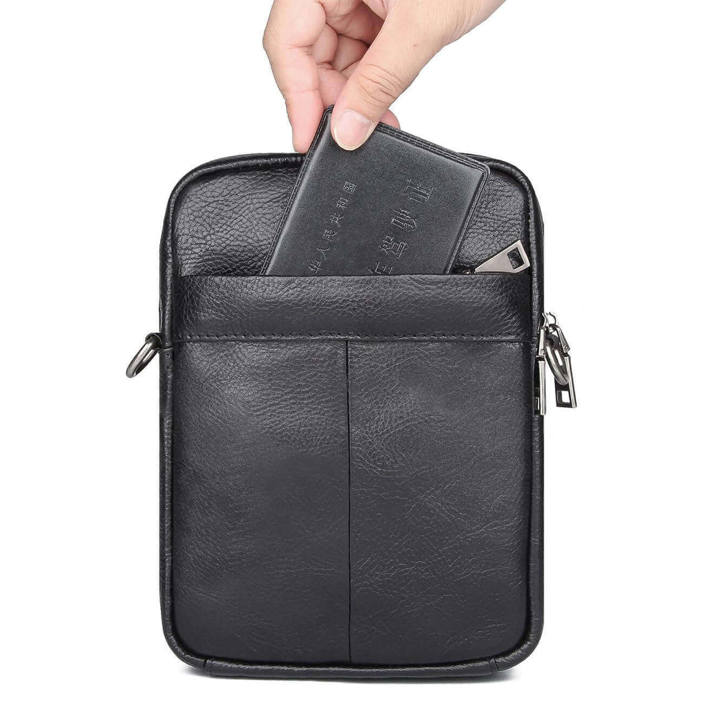 Leather Small Shoulder Crossbody Side Bag Messenger Bag Satchel NZ Men