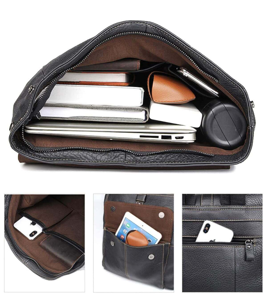 Men's Leather LaptopBag Backpack Business Briefcase Work Satchel NZ