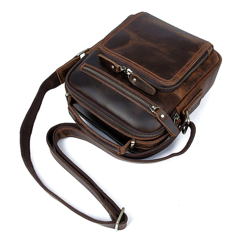 Leather Shoulder Messenger Bag Satchel Business NZ Men's