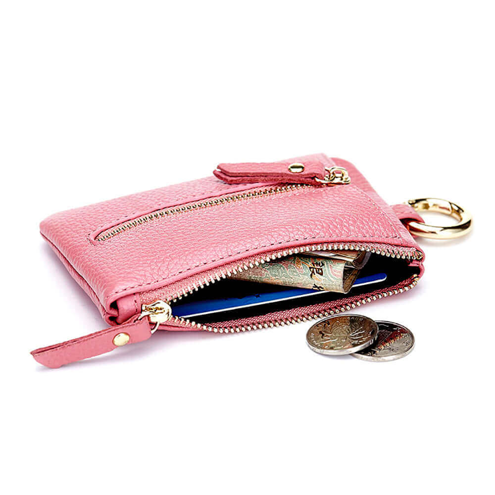 Ladies Leather Small Key Holder Case Coin Purse Card Wallet NZ Women's