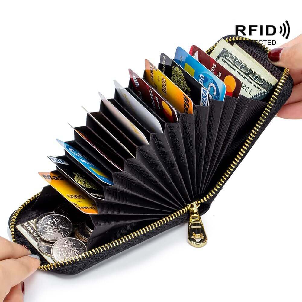 Womens Ladies Leather RFID Credit Card Holder Key Wallet NZ