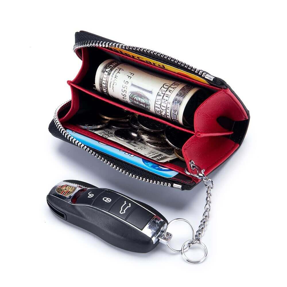 Leather Small RFID Credit Card Holder Key Coin Wallet NZ Men's Women's