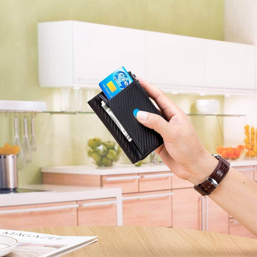 Leather Small RFID Credit Card Holder Key Coin Wallet NZ Men's Women's