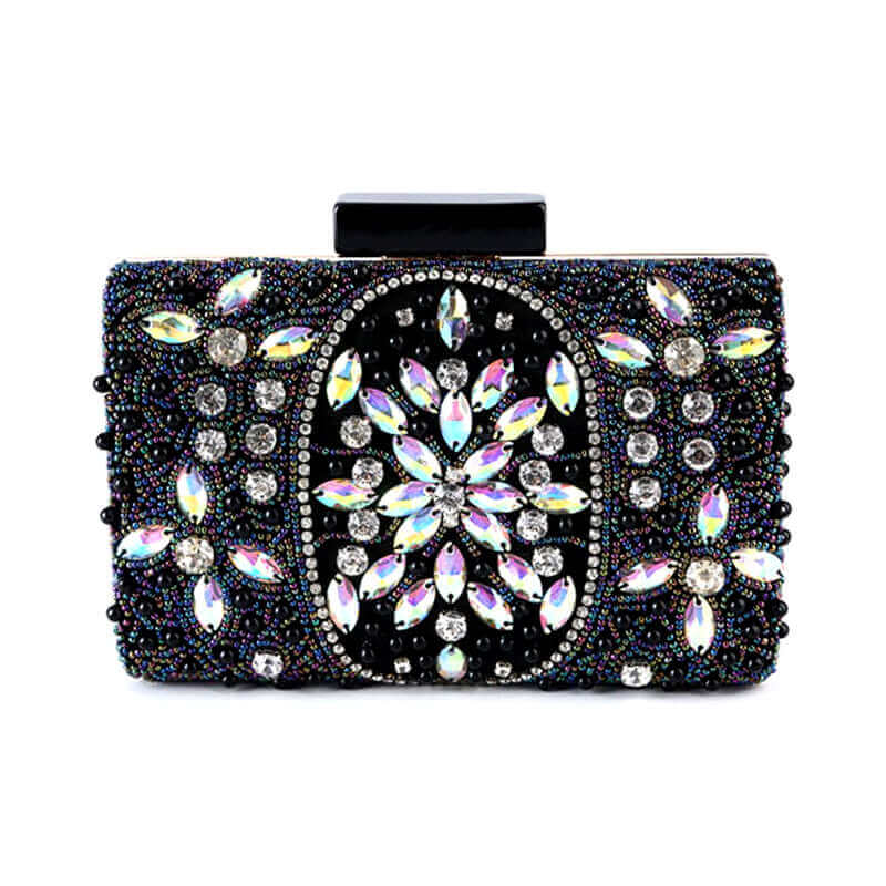 Black Beaded Handbag Evening Clutch Bag