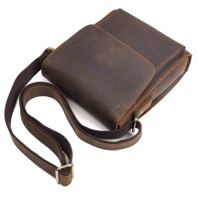 Vintage Leather Shoulder Bag Crossbody Side Satchel NZ Men's