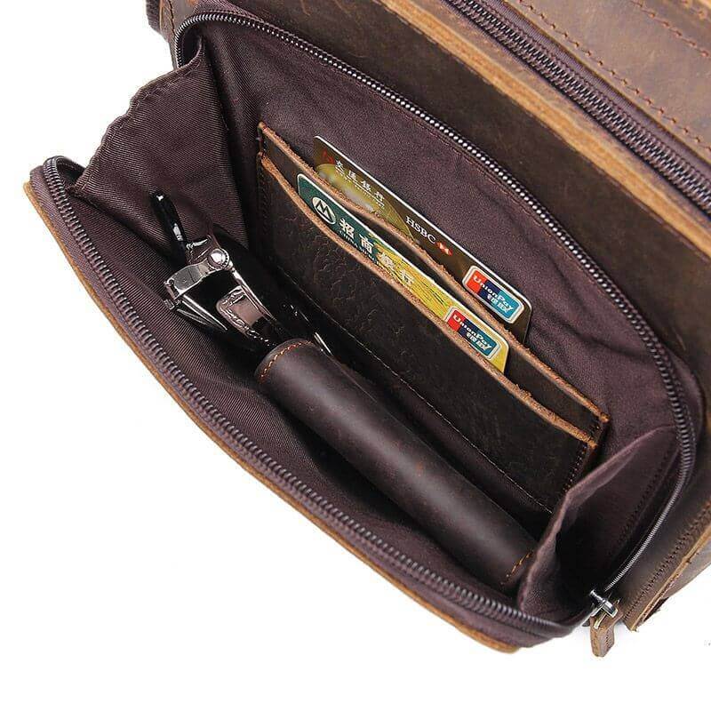 Vintage Leather Shoulder Bag Crossbody Side Satchel NZ Men's