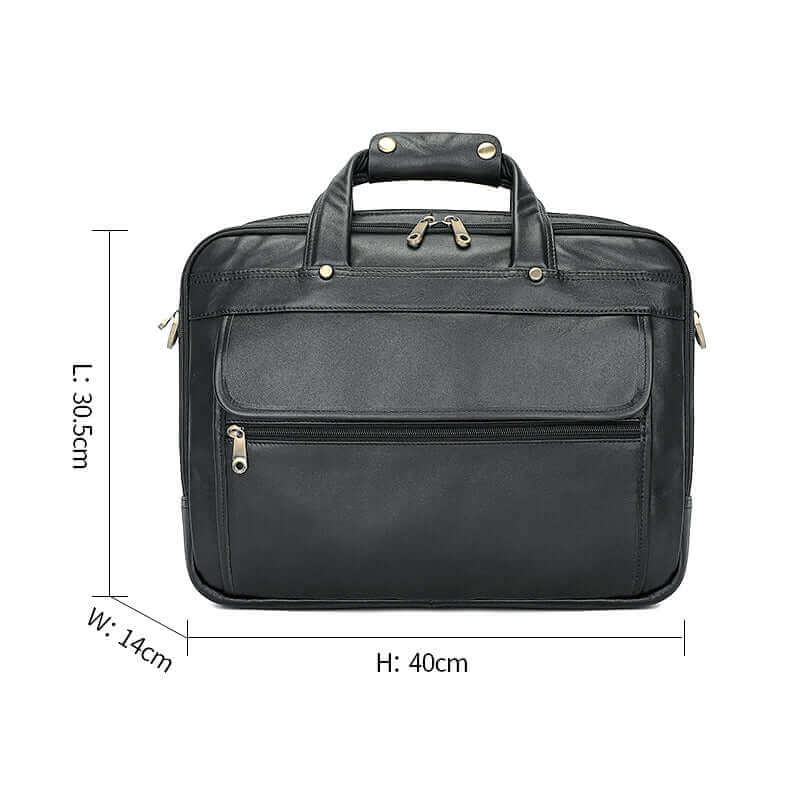 Genuine Leather Briefcase 15.6 Inch Laptop Bag NZ Men's Business Bag