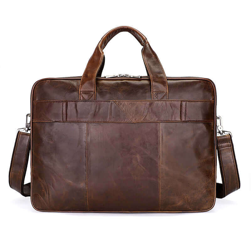 Mens Leather Briefcase 17 Inch Laptop Bag Business Overnight Travel NZ