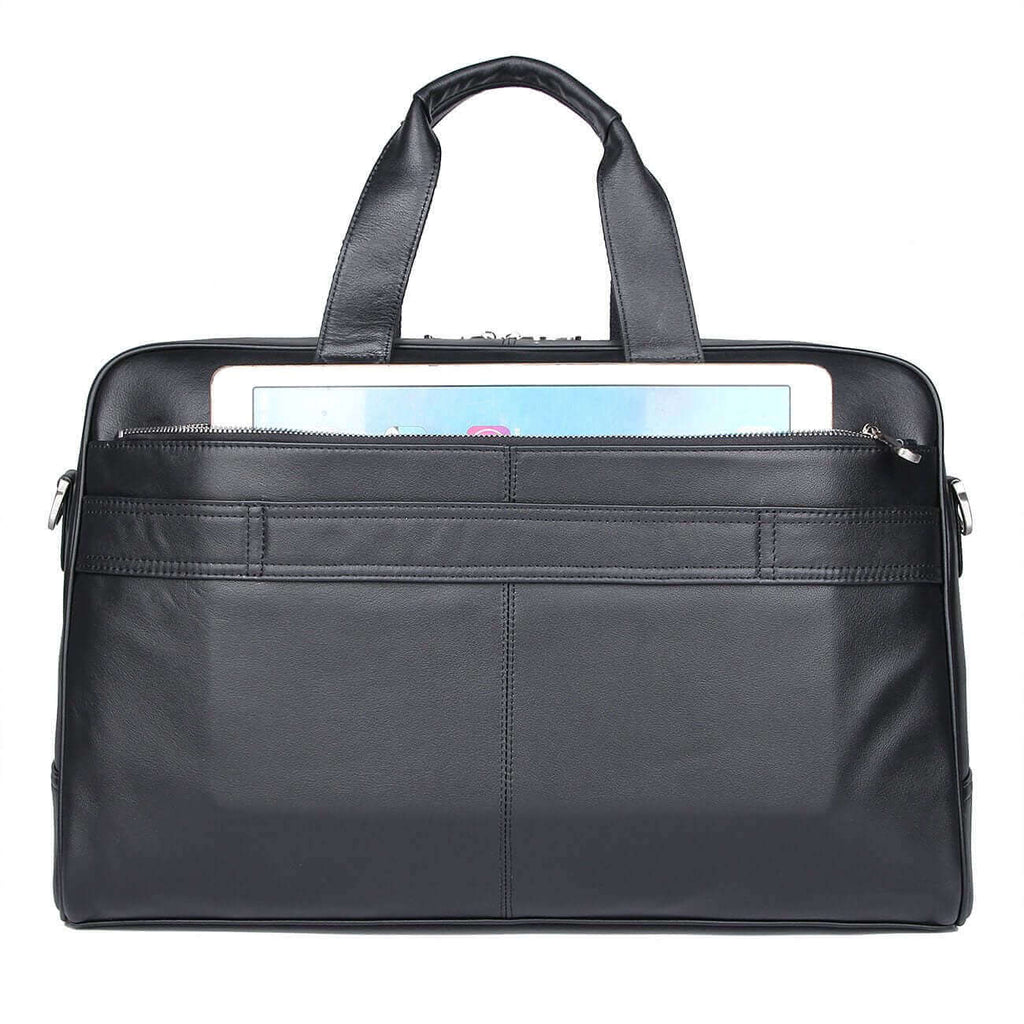 Mens Leather Briefcase 17 Inch Laptop Bag NZ Business Travel Overnight