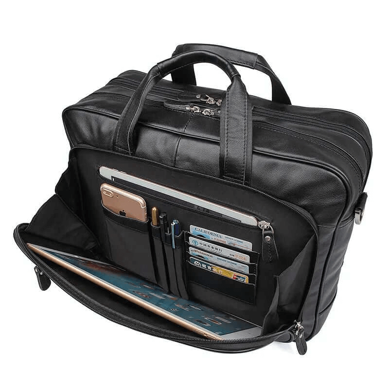 Men's Genuine Leather Large Business Briefcase 17 Inch Laptop Bag NZ