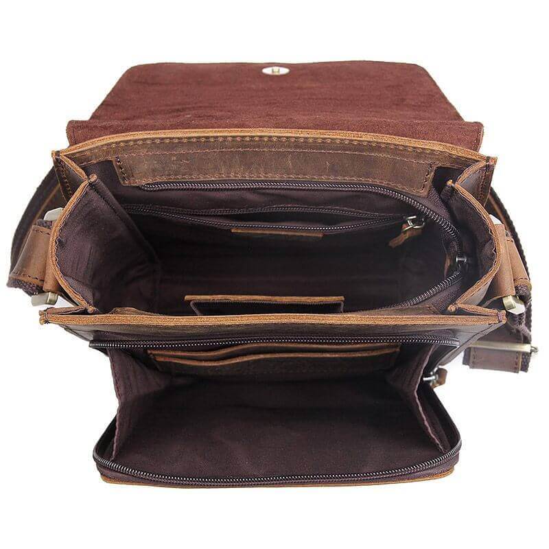 Vintage Leather Shoulder Bag Crossbody Side Satchel NZ Men's