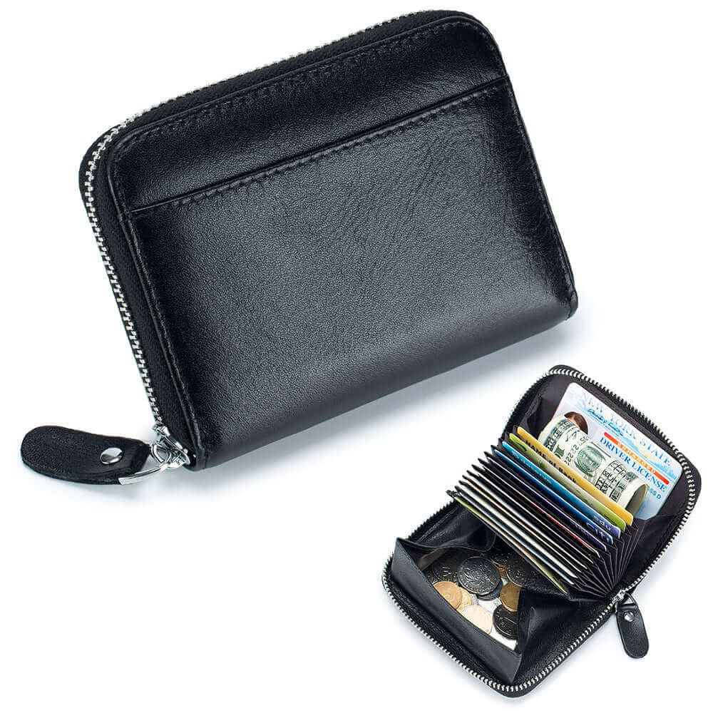 Men's Leather RFID Credit Card Holder Wallet