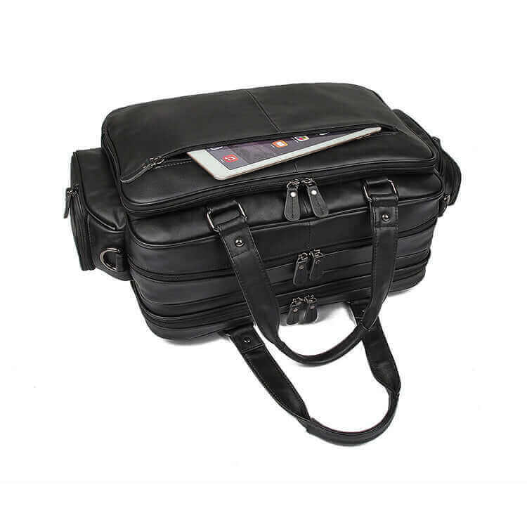 Stylish leather laptop bag for men perfect for work or travel