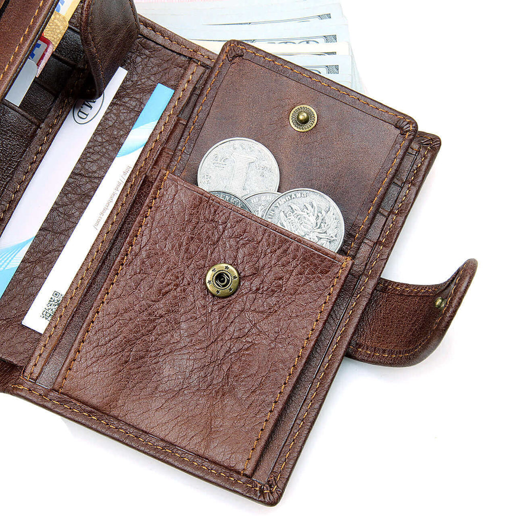 Genuine Leather RFID Wallet NZ Men's