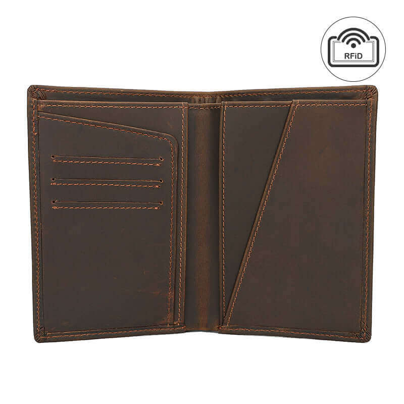 Mens Womens Genuine Leather RFID Passport Holder Wallet Travel NZ