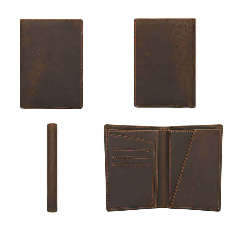 Mens Womens Genuine Leather RFID Passport Holder Wallet Travel NZ