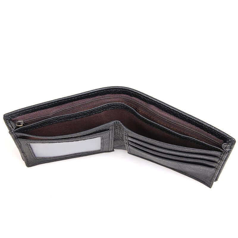 Men's black embossed genuine leather wallet available in NZ