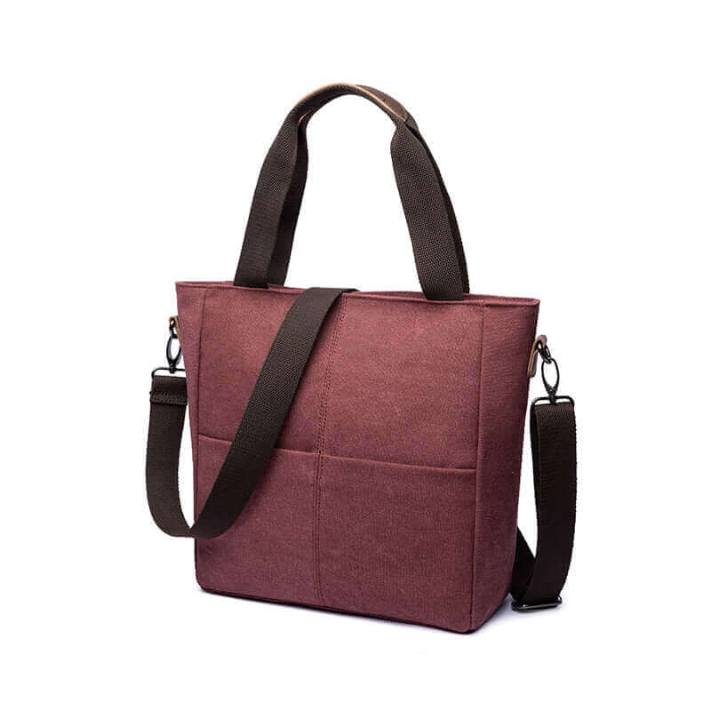 Canvas shoulder tote bag for women, suitable for work and everyday outings.