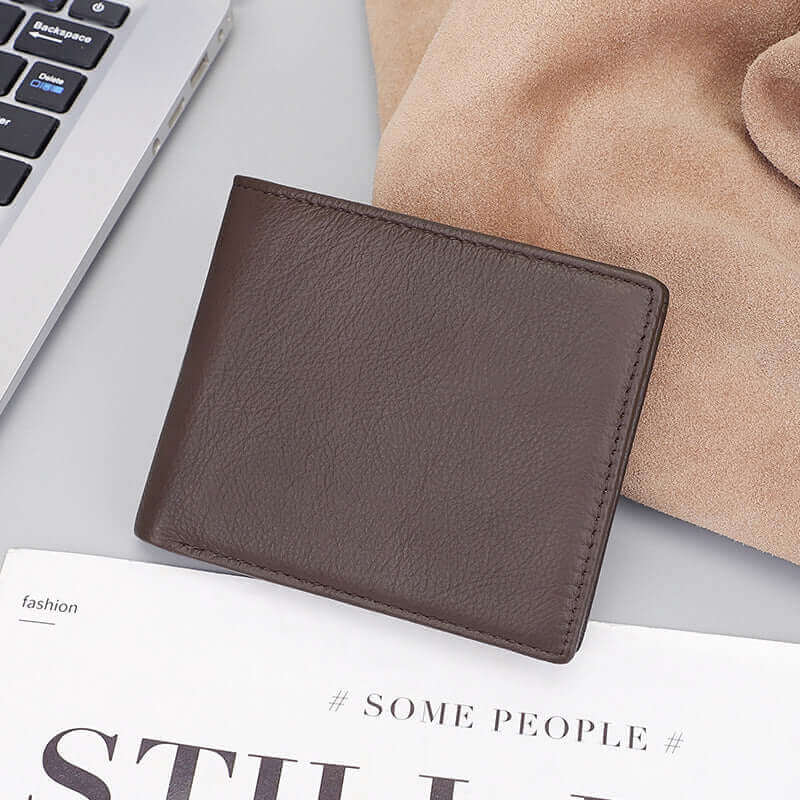 Classic coffee brown leather wallet available in NZ