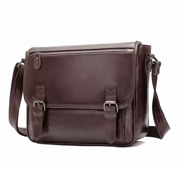 Classic leather crossbody messenger bag for men in NZ.