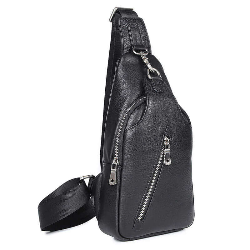 Durable leather chest bag for men, perfect for daily use in New Zealand.