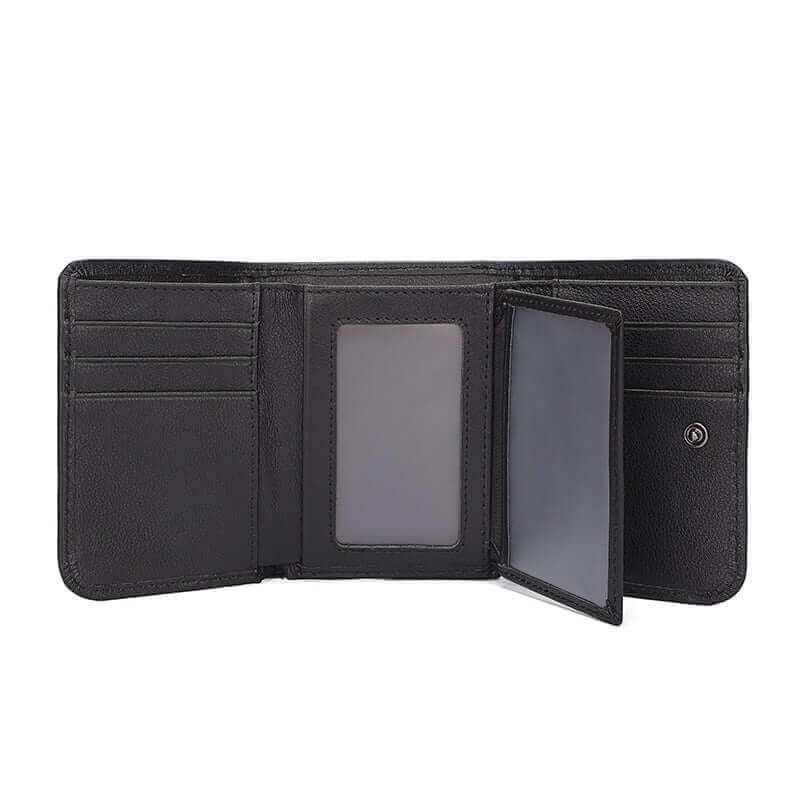 Elegant men's RFID wallet in black genuine leather for New Zealand customers.