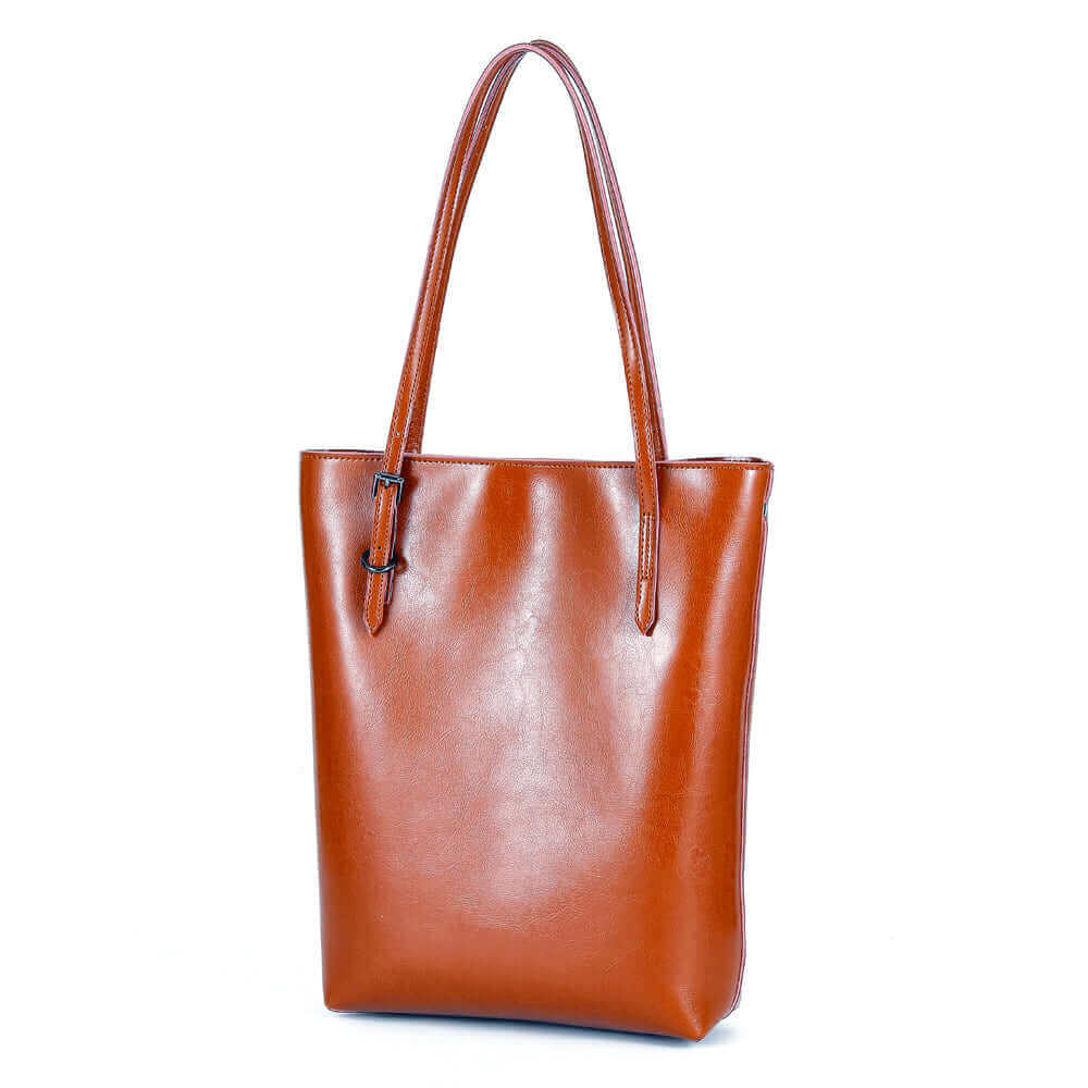 Leather tote bag fits a 13.3-inch laptop