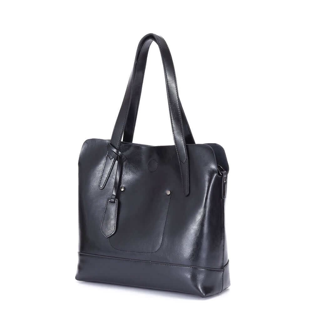 Leather crossbody tote bag, perfect for office and casual wear.