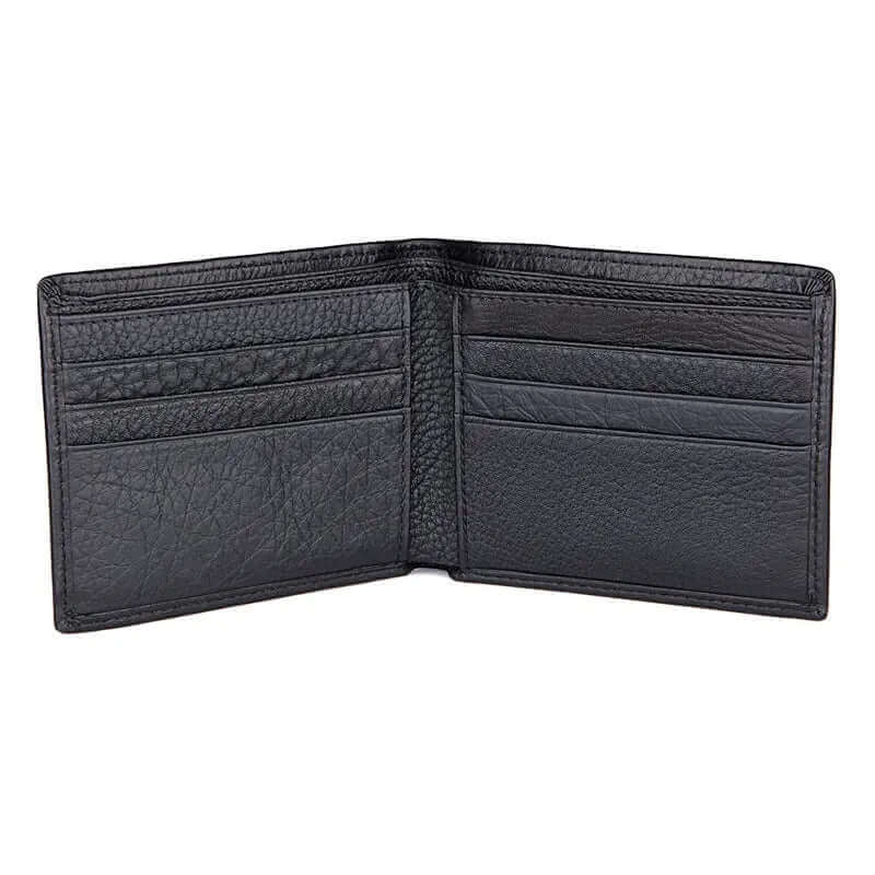 Lightweight men's leather wallet with functional pockets