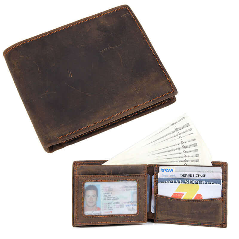 Men's leather bifold wallet in New Zealand