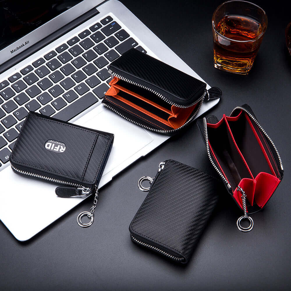 RFID-protected card holder wallet for men in New Zealand.