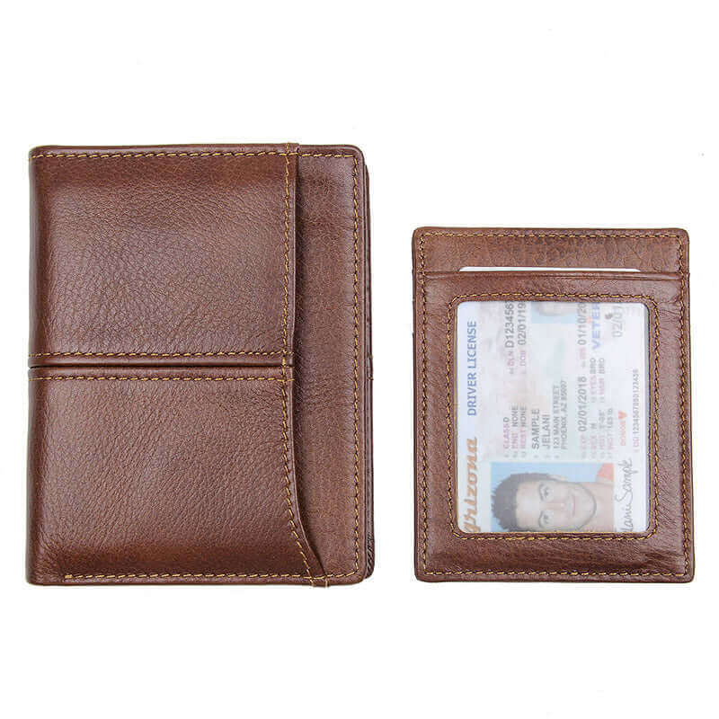 Secure RFID men's wallet with zipper pocket