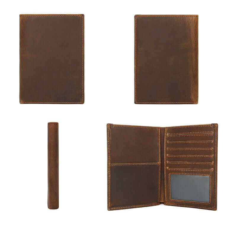 Stylish RFID passport holder crafted from crazy horse leather in NZ.