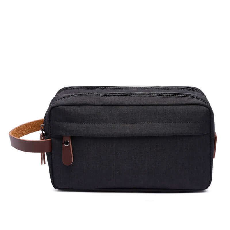 Men’s toiletry bag packed in a travel suitcase NZ