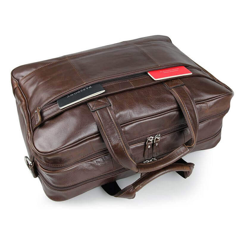 Mens Genuine Leather Business Briefcase Laptop Bag NZ Overnight Travel