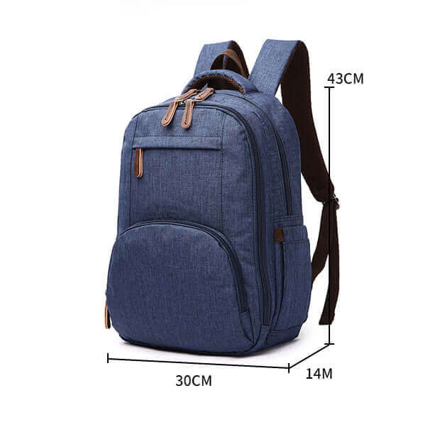 Adjustable straps on nappy bag laptop backpack